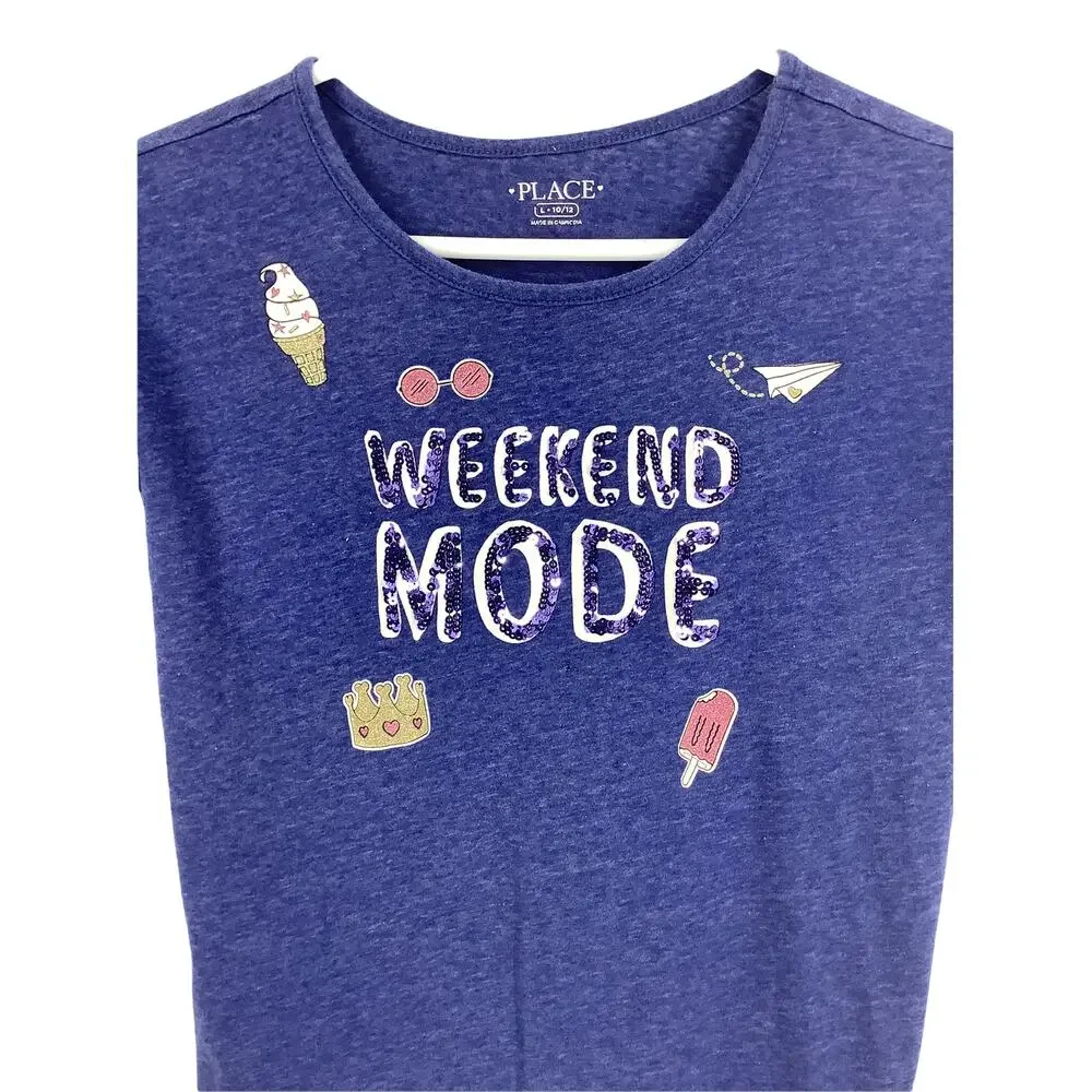 The Children's Place Girl's Weekend Mode Short Sleeve T-Shirt Youth Size Large